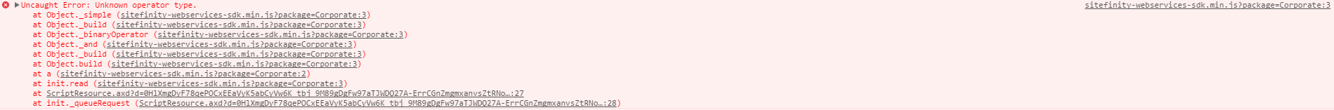 Invalid filter contains
